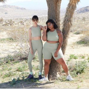 Girlfriend Collective Agave High-Rise Pocket Bike Short